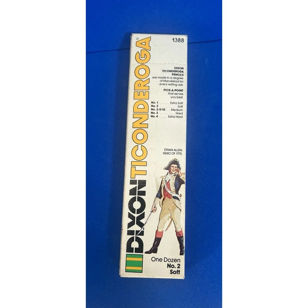 Vintage Dixon Ticonderoga No. 2 Soft 1388 Box Of 12‎ Pencils Unsharpened